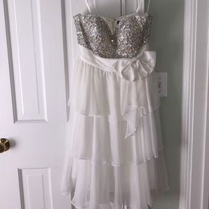 Morrell Maxie - White Chiffon and Sequin Dress